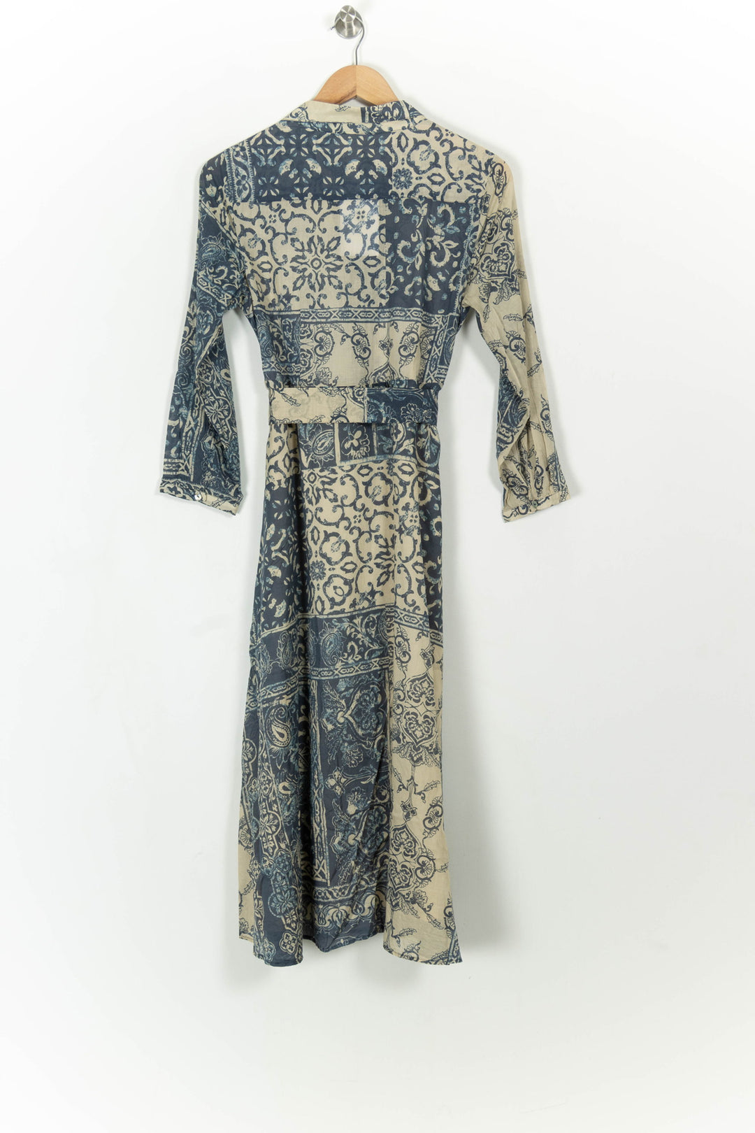Robe Longue Bleue et Beige - Taille S/36 de la marque Maison 123 | PARAD108528 - Vendu par Paradigme - Image 4