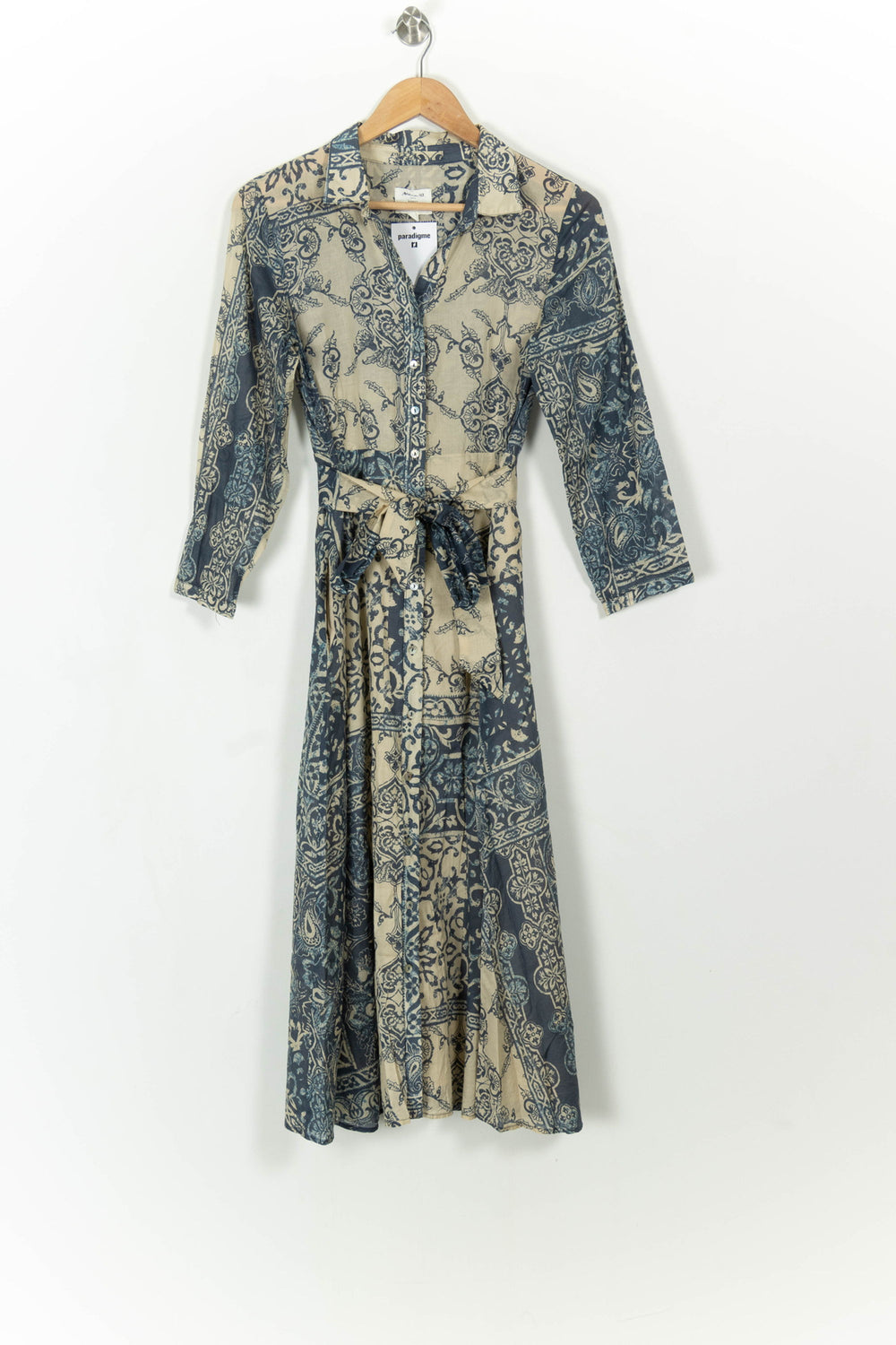 Robe Longue Bleue et Beige - Taille S/36 de la marque Maison 123 | PARAD108528 - Vendu par Paradigme - Image 2