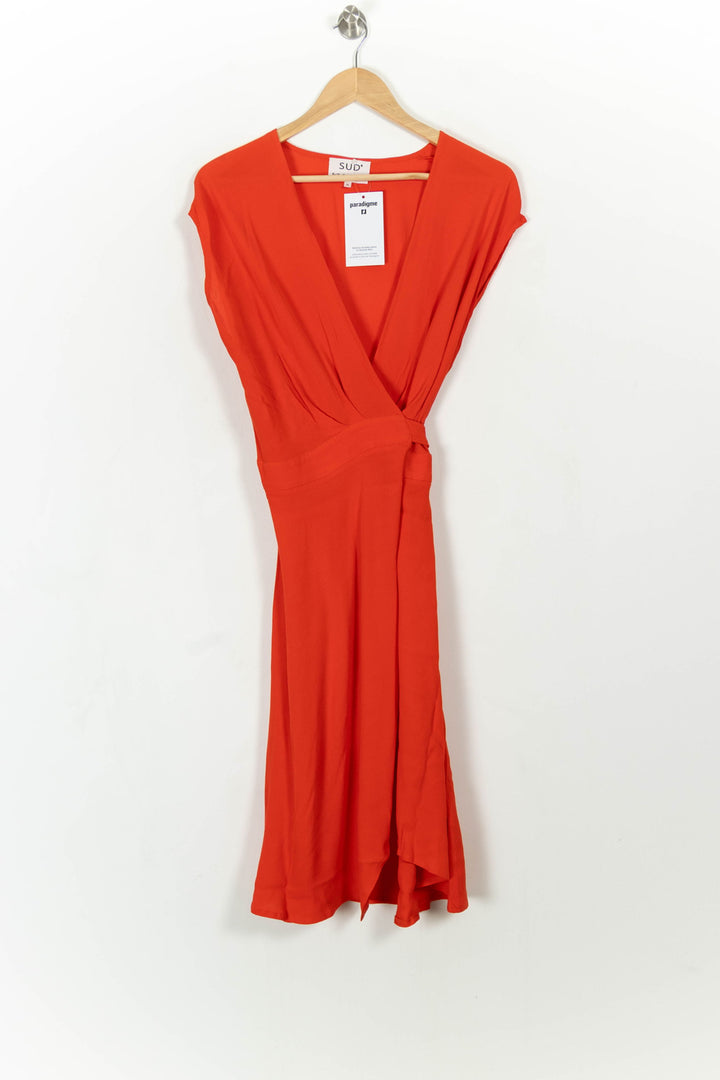 Robe Portefeuille Orange - Taille M/38 de la marque Sud express | PARAD108531 - Vendu par Paradigme - Image 2