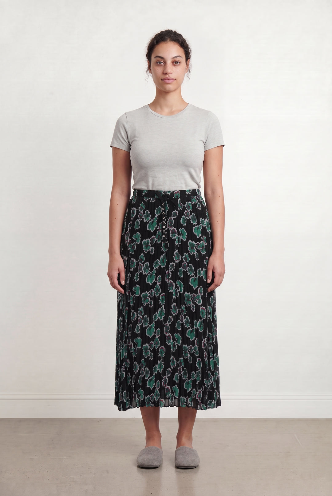 Jupe Plissée Noire et Verte - Taille L/40 de la marque IKKS | PARAD108537 - Vendu par Paradigme - Image 1
