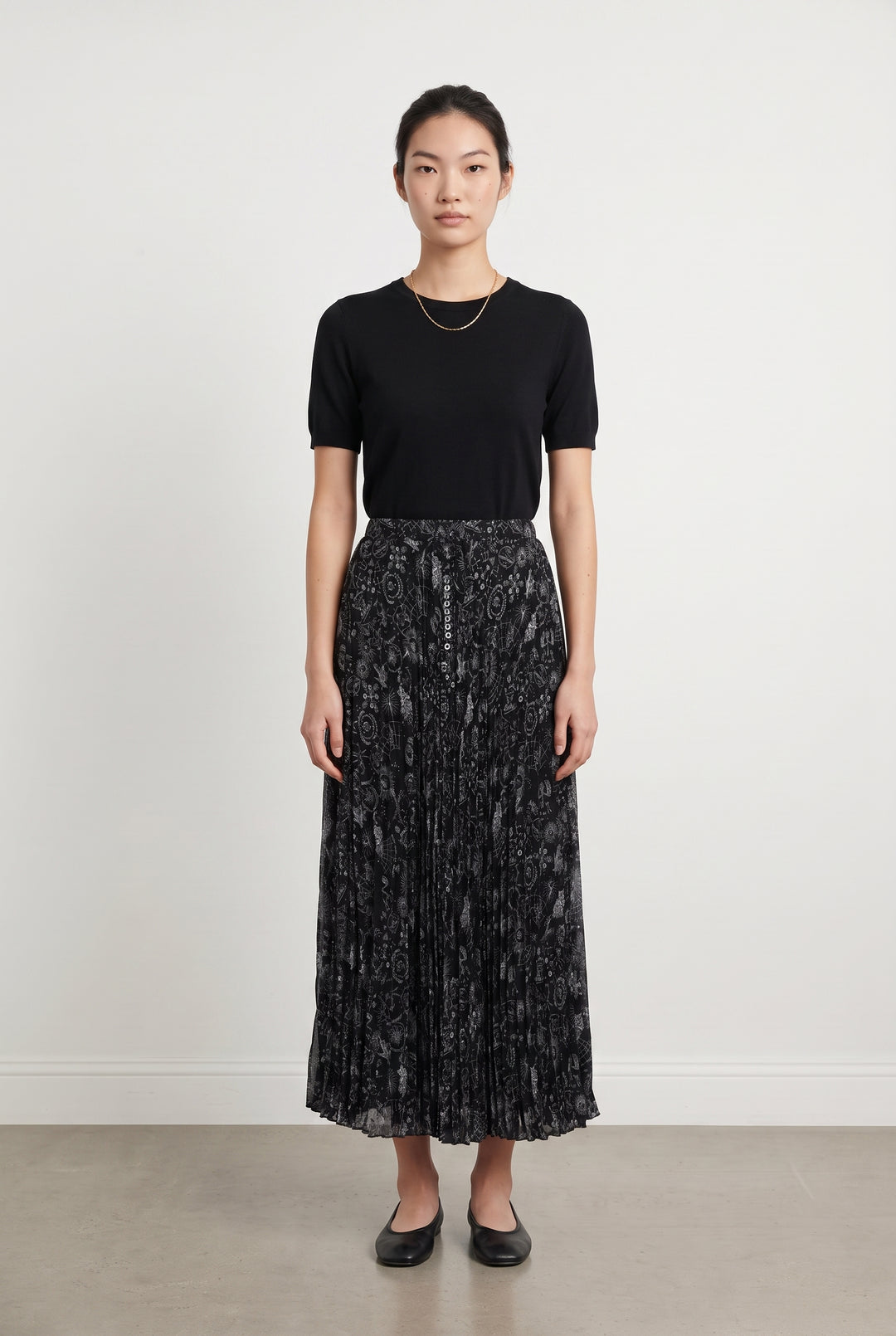 Jupe Longue Noire et Grise - Taille M/38 de la marque IKKS | PARAD108544 - Vendu par Paradigme - Image 1