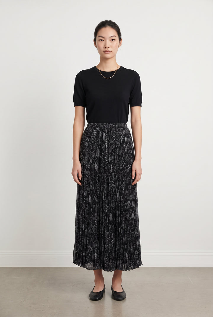 Jupe Longue Noire et Grise - Taille M/38 de la marque IKKS | PARAD108544 - Vendu par Paradigme - Image 1