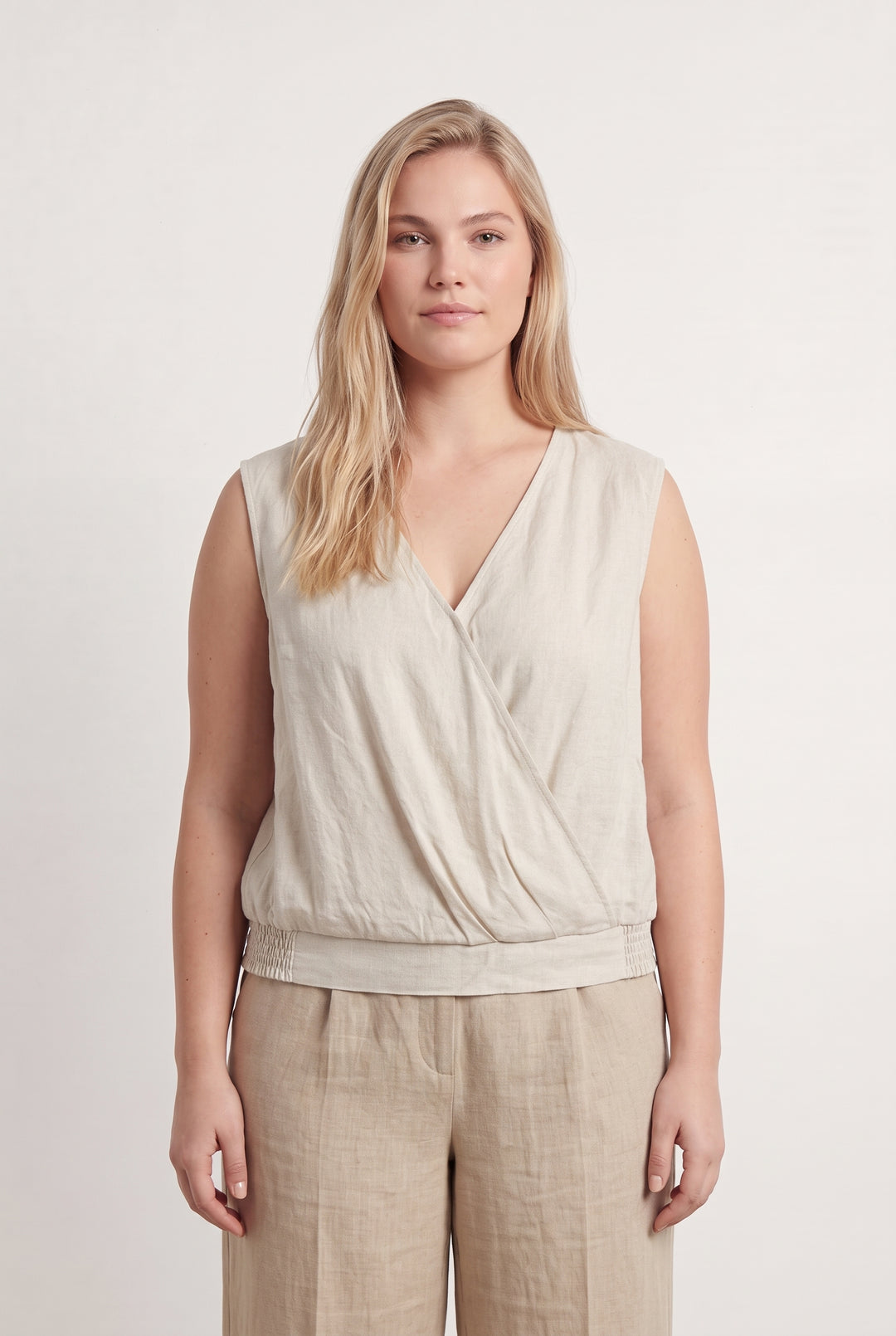 Blouse Sans Manches Beige - Taille XL/42 de la marque Caroll | PARAD108555 - Vendu par Paradigme - Image 1