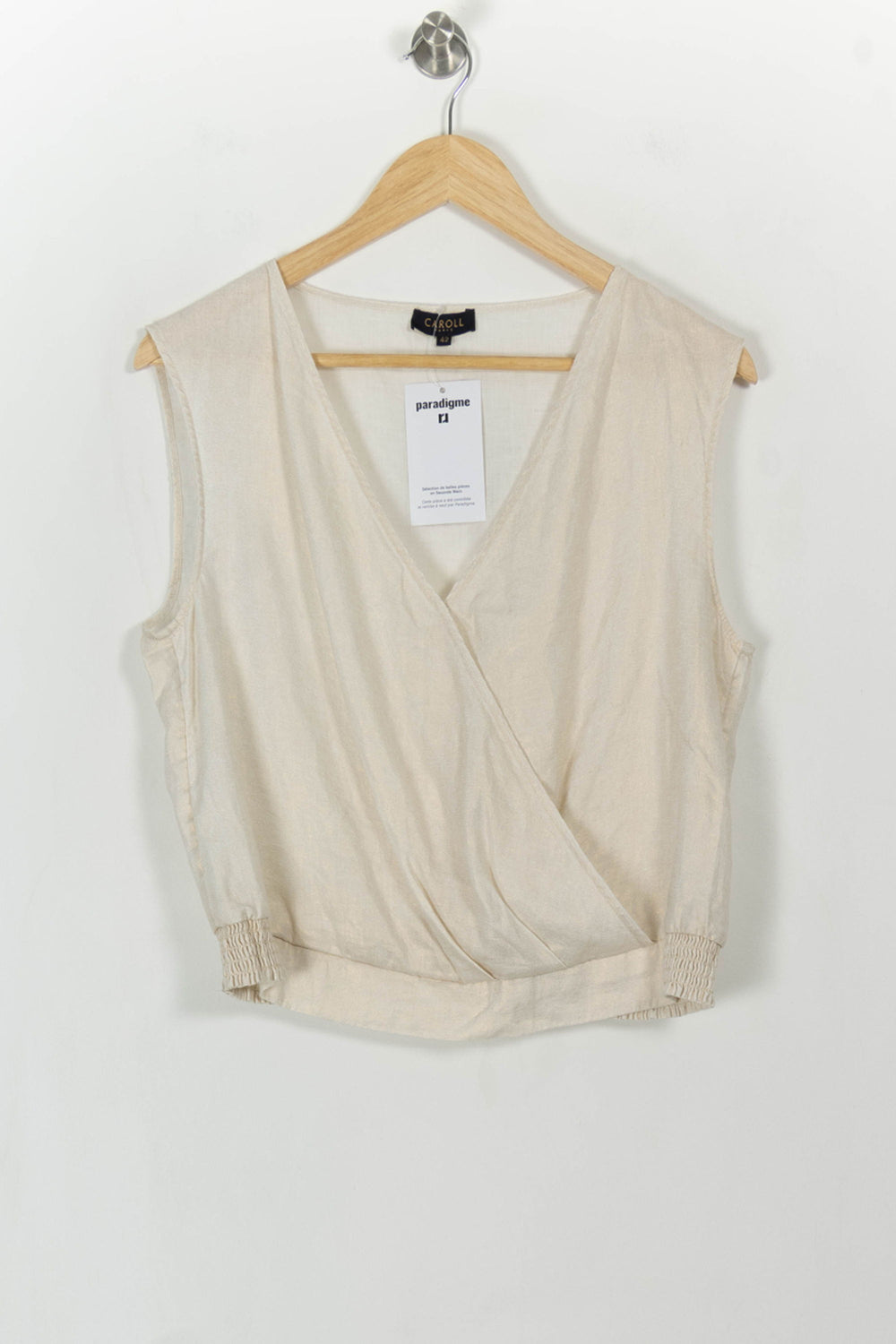 Blouse Sans Manches Beige - Taille XL/42 de la marque Caroll | PARAD108555 - Vendu par Paradigme - Image 2