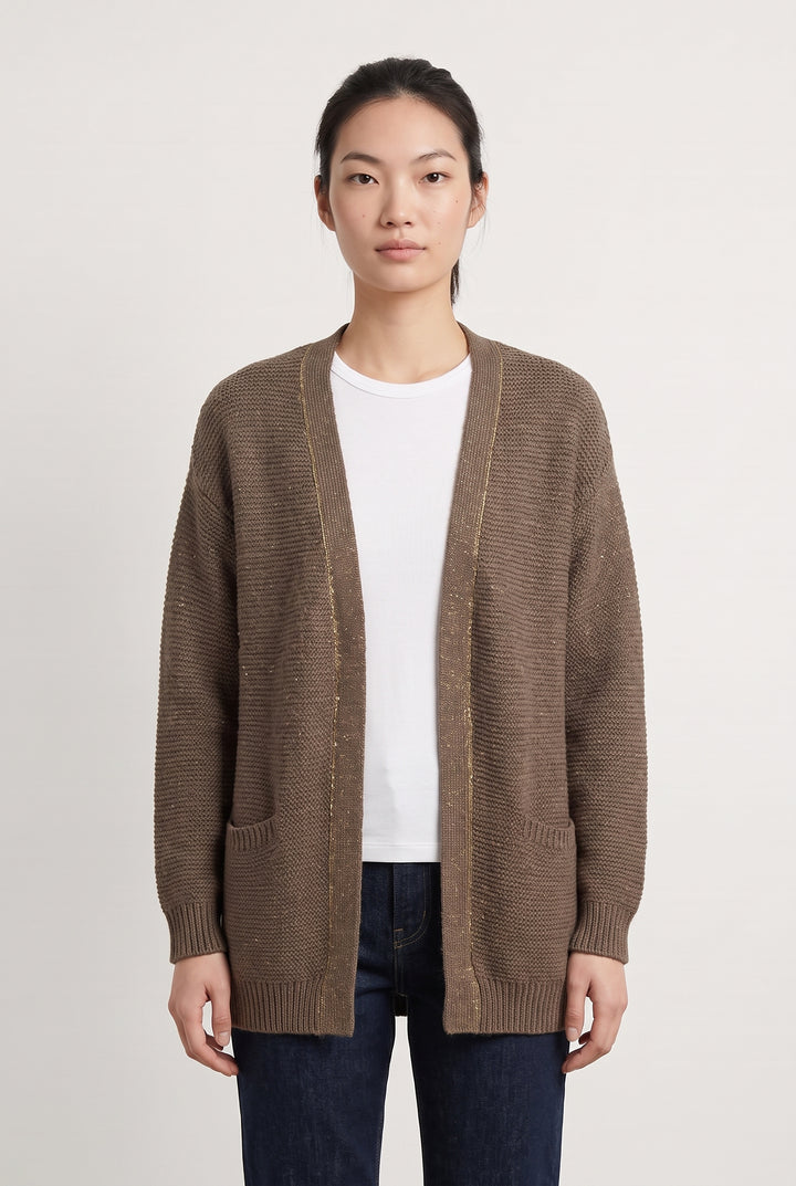 Cardigan Marron - Taille M/38 de la marque Maison 123 | PARAD108557 - Vendu par Paradigme - Image 1