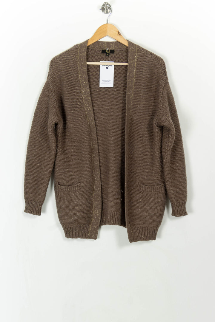 Cardigan Marron - Taille M/38 de la marque Maison 123 | PARAD108557 - Vendu par Paradigme - Image 2