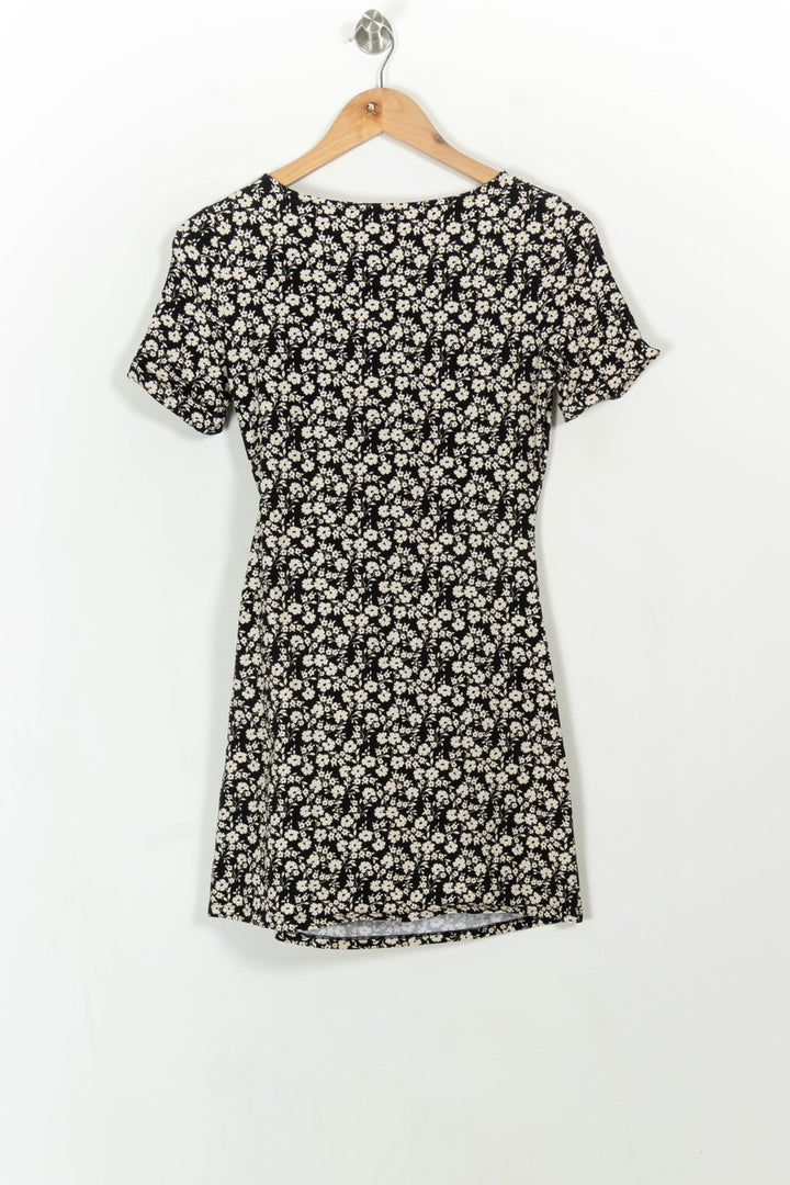 Robe Fleurie Noire et Blanche - Taille XS/34 de la marque Sézane | PARAD108567 - Vendu par Paradigme - Image 4