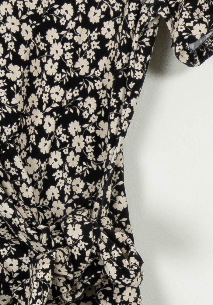 Robe Fleurie Noire et Blanche - Taille XS/34 de la marque Sézane | PARAD108567 - Vendu par Paradigme - Image 3