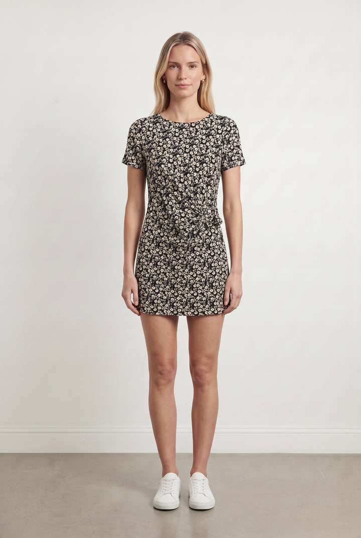 Robe Fleurie Noire et Blanche - Taille XS/34 de la marque Sézane | PARAD108567 - Vendu par Paradigme - Image 1