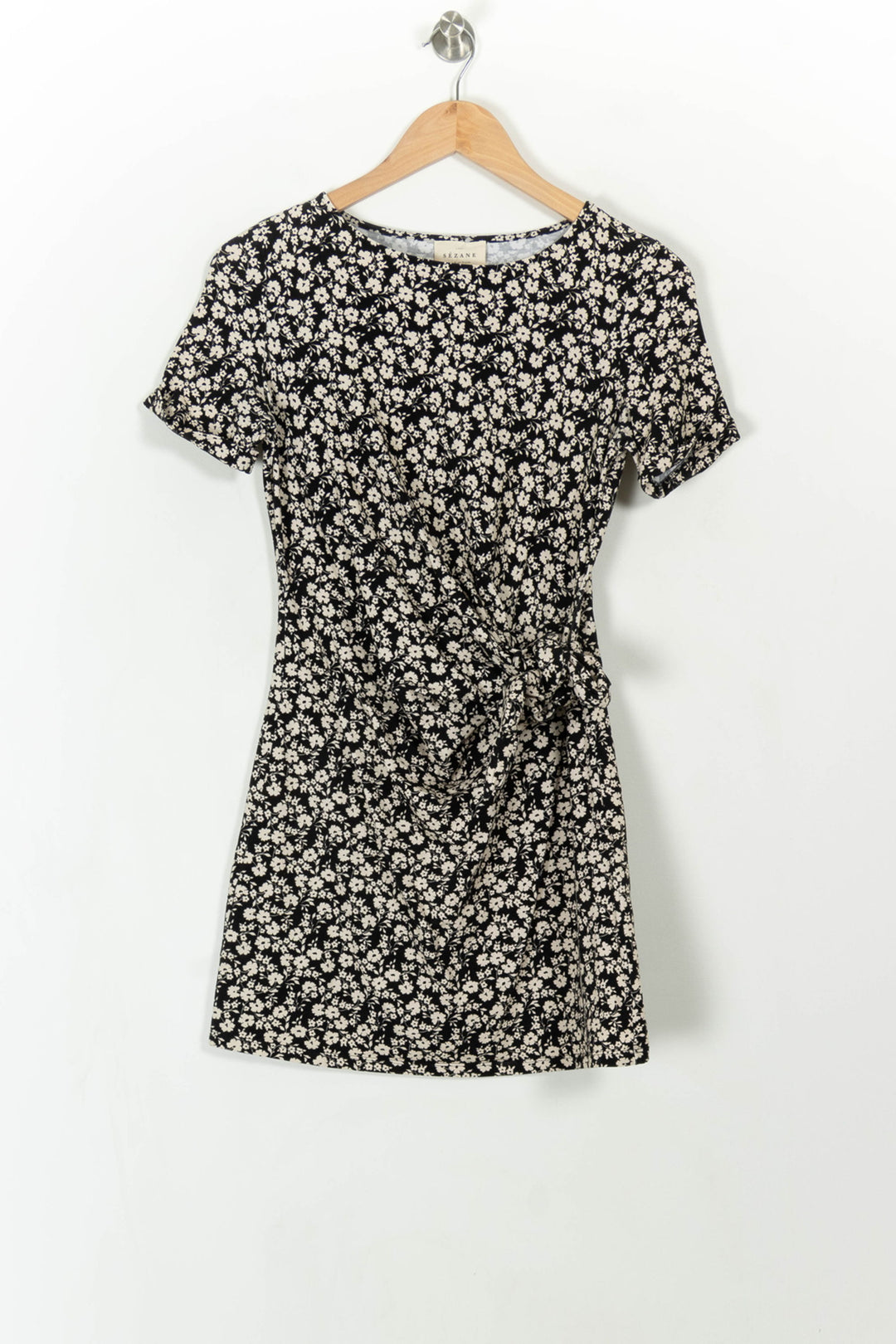 Robe Fleurie Noire et Blanche - Taille XS/34 de la marque Sézane | PARAD108567 - Vendu par Paradigme - Image 2