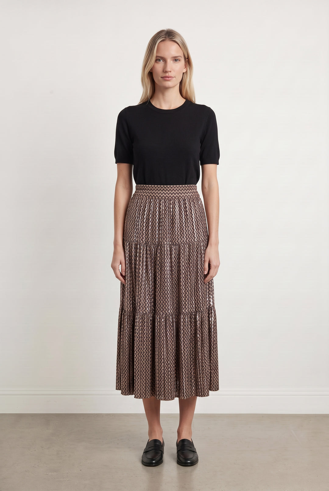 Jupe Plissée Or et Noir - Taille S/36 de la marque ba&sh | PARAD108573 - Vendu par Paradigme - Image 1
