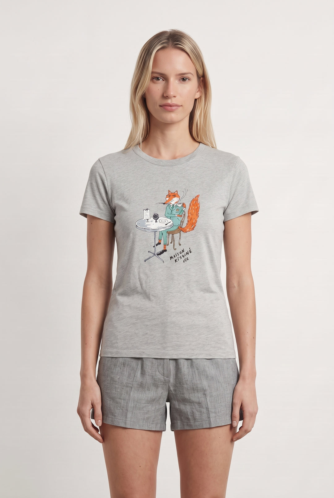 Tee-shirt Gris - Taille M/38 de la marque Maison Kitsuné | PARAD108575 - Vendu par Paradigme - Image 1