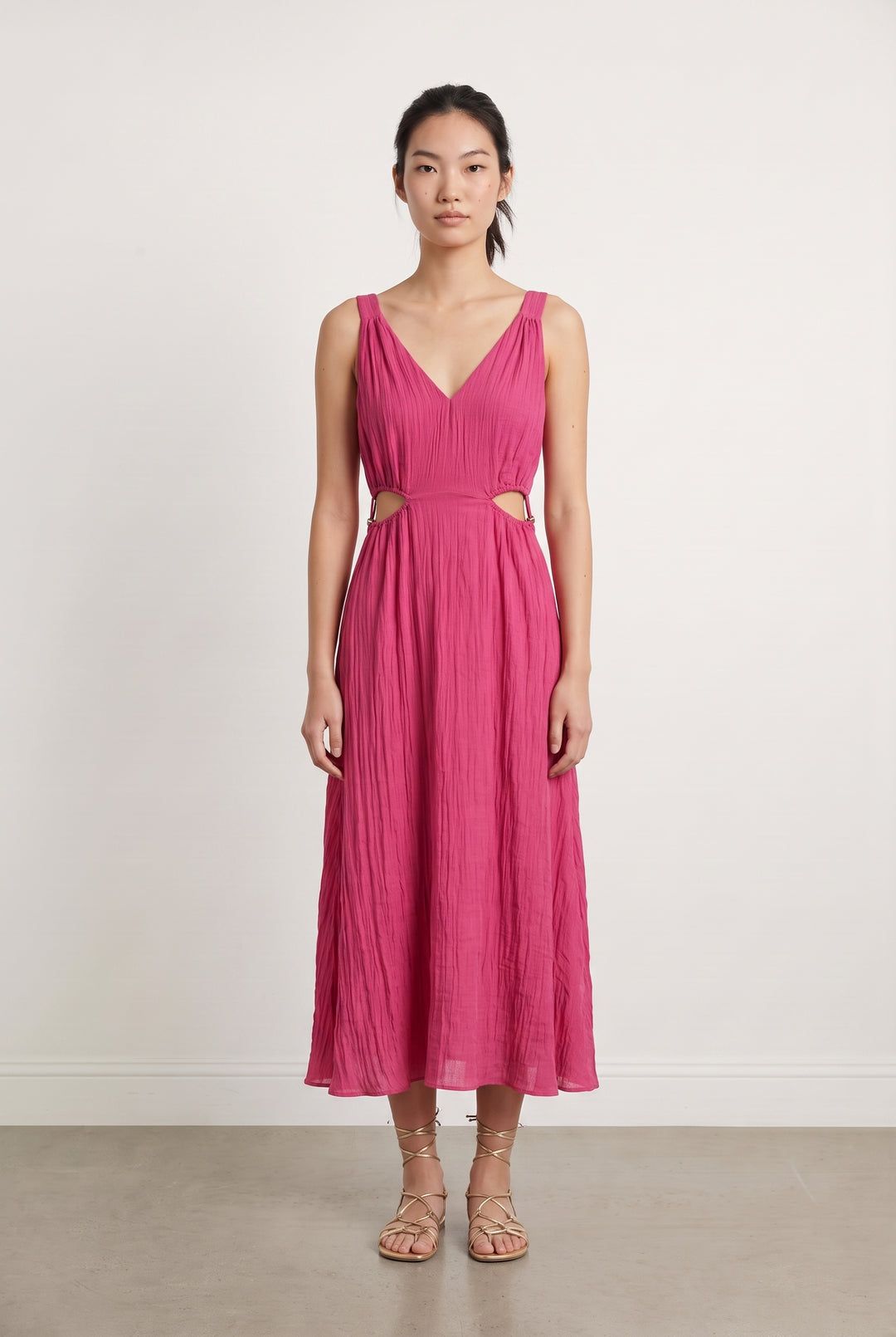 Robe Midi Rose - Taille S/36 de la marque Maje | PARAD108582 - Vendu par Paradigme - Image 1