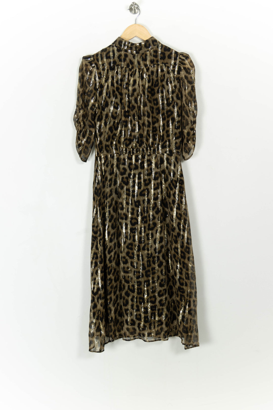 Robe Midi Léopard et Doré - Taille S/36 de la marque ba&sh | PARAD108585 - Vendu par Paradigme - Image 4