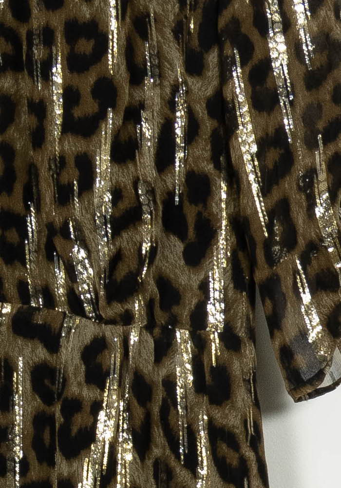 Robe Midi Léopard et Doré - Taille S/36 de la marque ba&sh | PARAD108585 - Vendu par Paradigme - Image 3