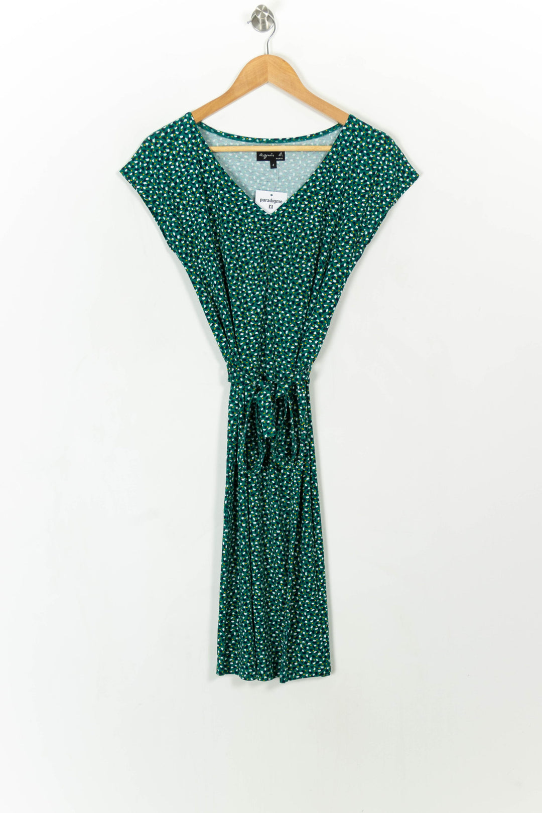 Robe Midi Verte - Taille S/36 de la marque Agnès b. | PARAD108588 - Vendu par Paradigme - Image 2