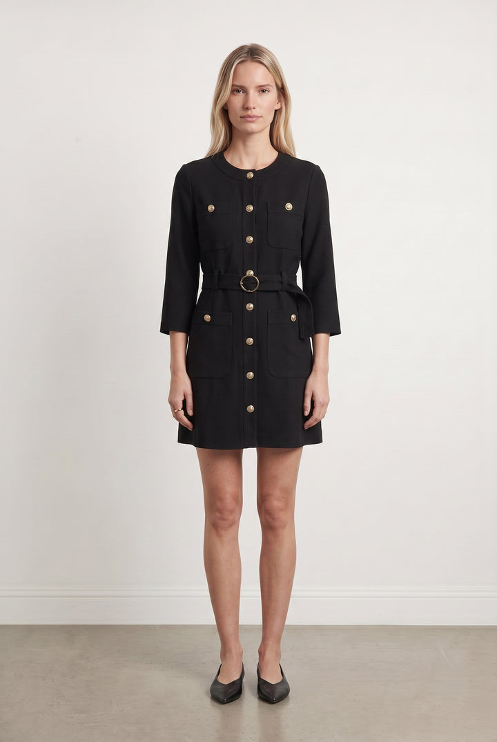 Robe Chemise Noire - Taille S/36 de la marque Claudie Pierlot | PARAD108590 - Vendu par Paradigme - Image 1