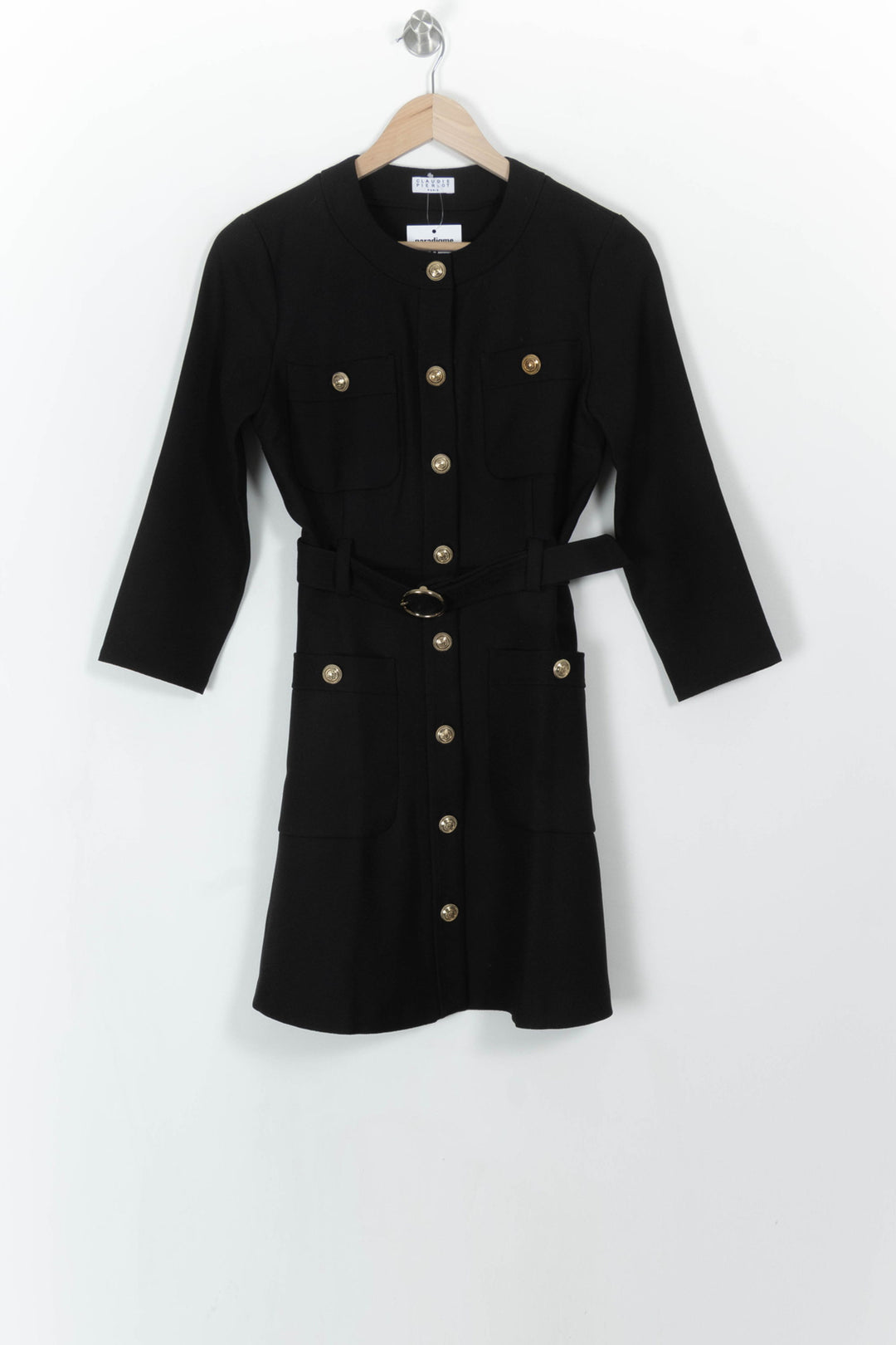 Robe Chemise Noire - Taille S/36 de la marque Claudie Pierlot | PARAD108590 - Vendu par Paradigme - Image 2