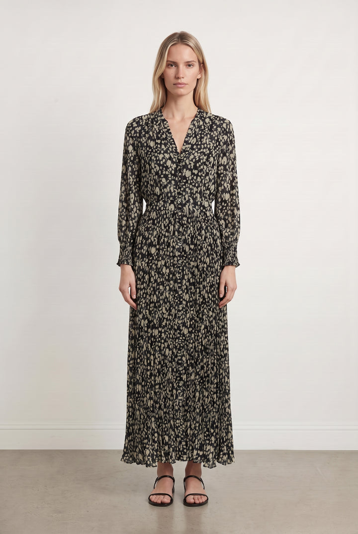 Robe Longue Noire et Beige - Taille S/36 de la marque ba&sh | PARAD108594 - Vendu par Paradigme - Image 1