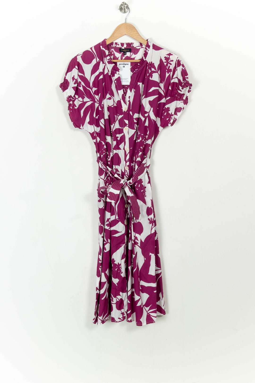 Robe Midi Violette et Blanche - Taille XL/42 de la marque Caroll | PARAD108597 - Vendu par Paradigme - Image 2