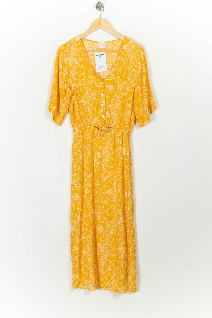 Robe Longue Jaune et Blanche - Taille M/38 de la marque Des petits hauts | PARAD108606 - Vendu par Paradigme - Image 2