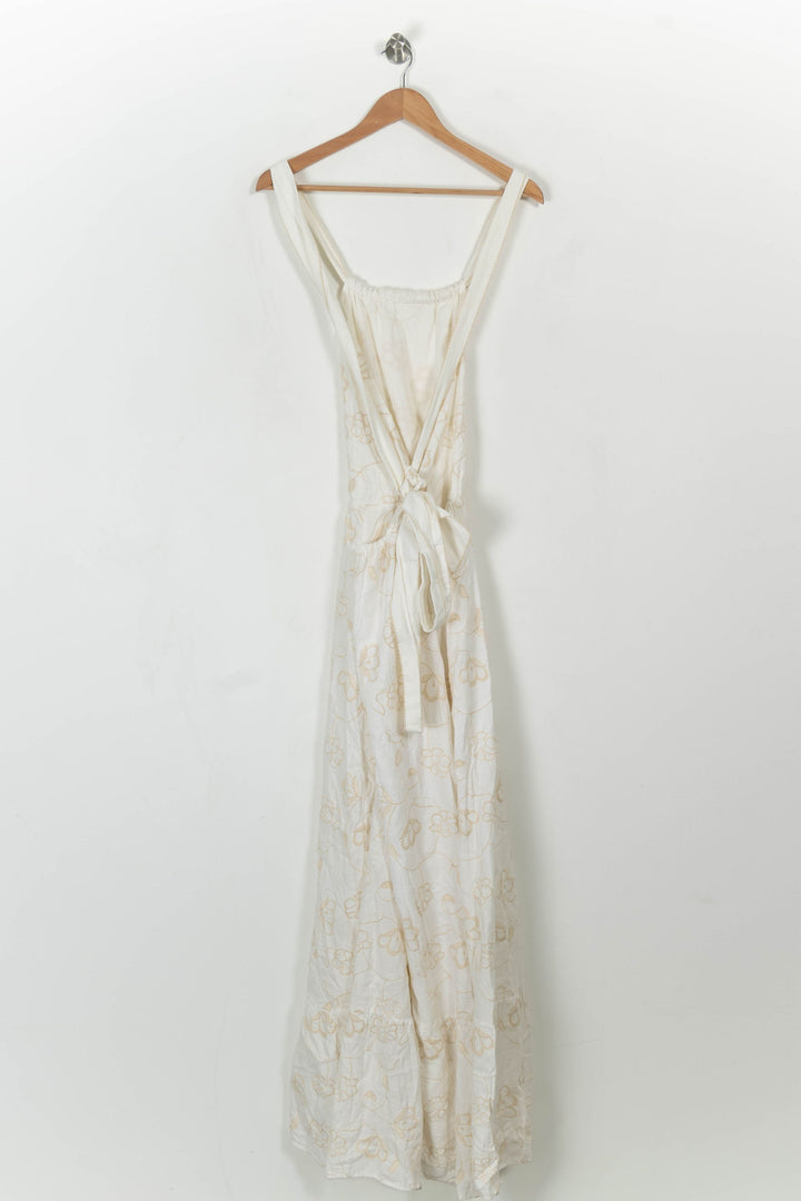 Robe Longue Blanche et Beige - Taille M/38 de la marque Sézane | PARAD108608 - Vendu par Paradigme - Image 4