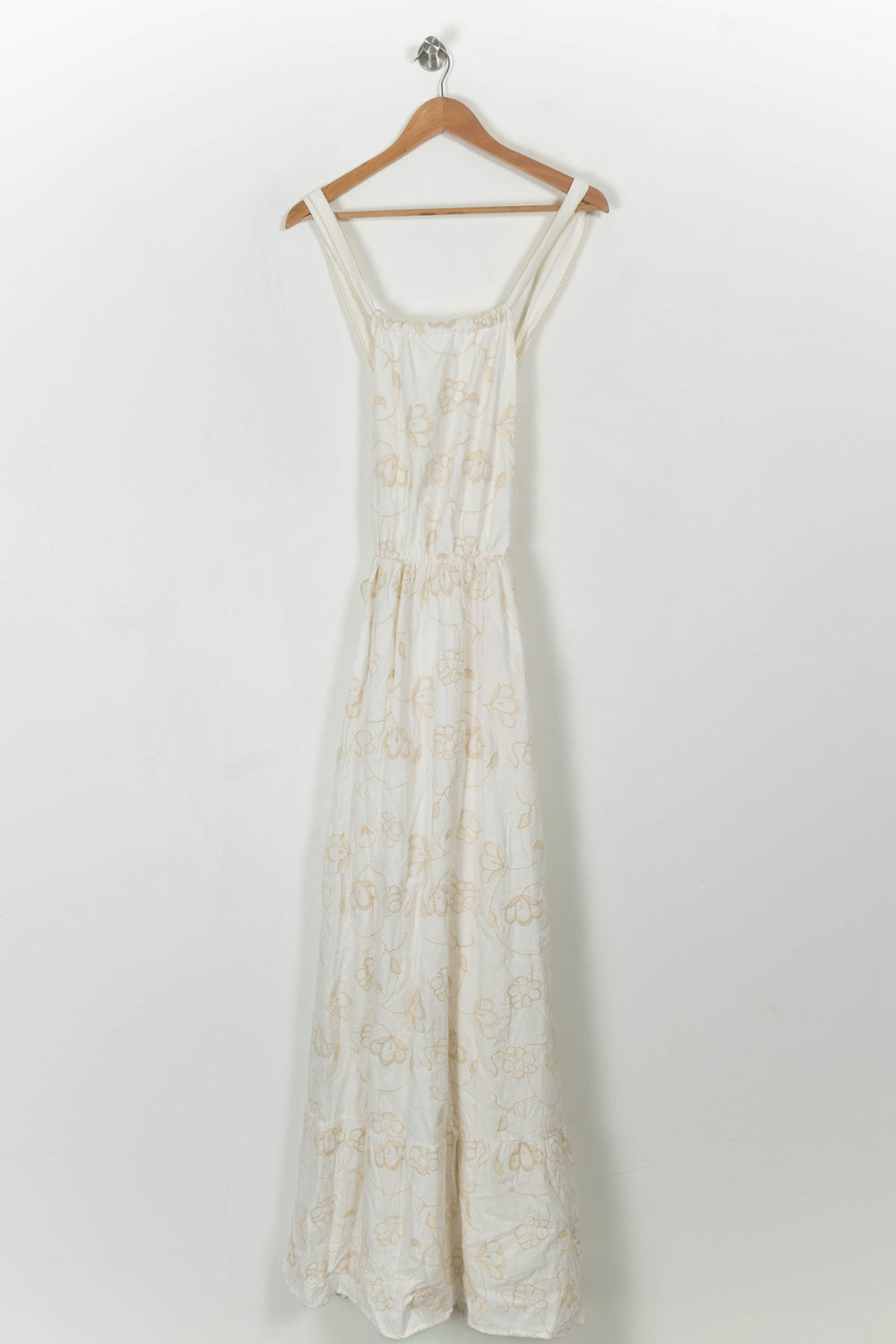 Robe Longue Blanche et Beige - Taille M/38 de la marque Sézane | PARAD108608 - Vendu par Paradigme - Image 2