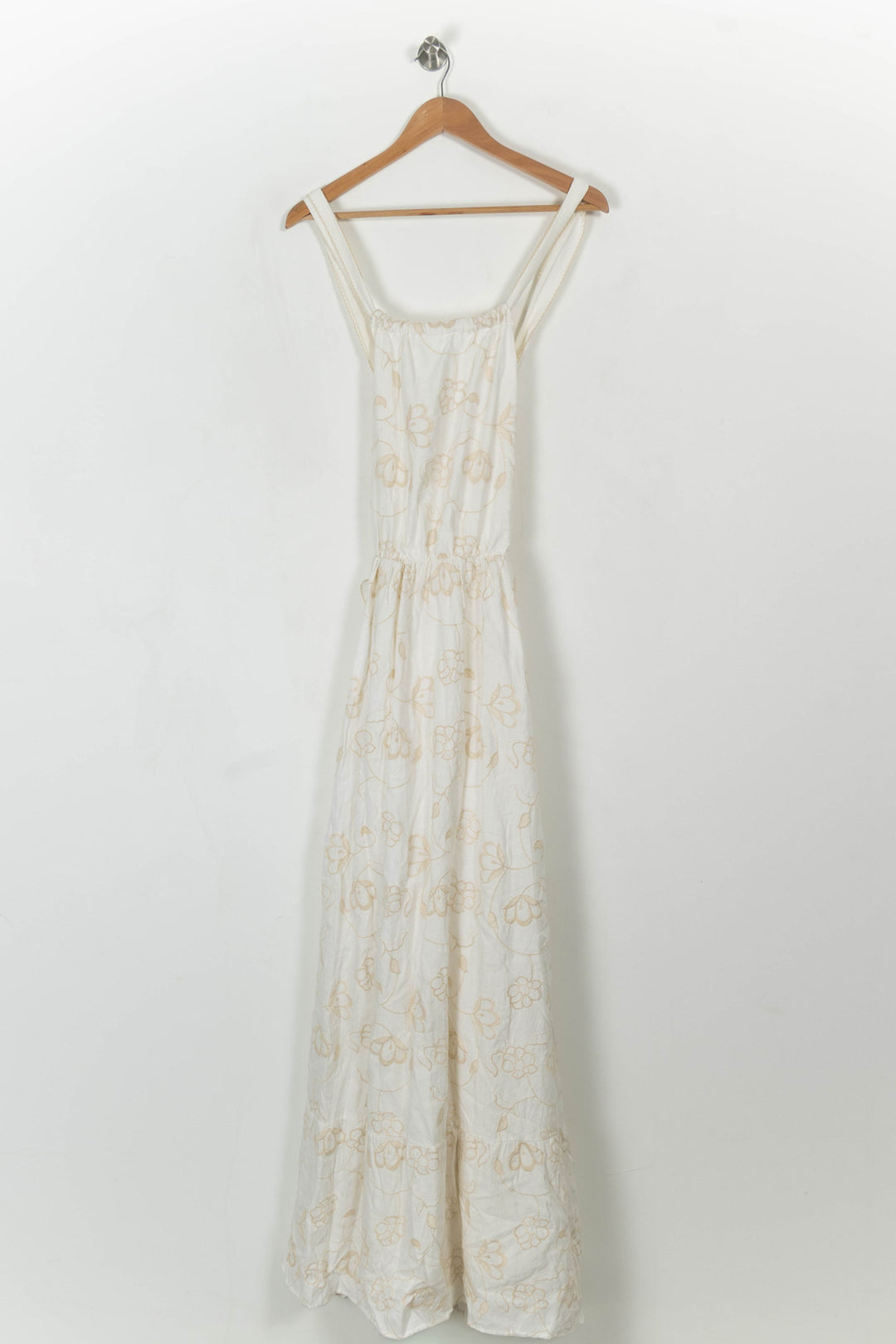 Robe Longue Blanche et Beige - Taille M/38 de la marque Sézane | PARAD108608 - Vendu par Paradigme - Image 2