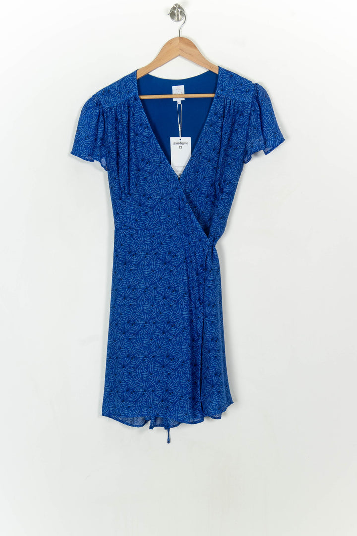 Robe Portefeuille Bleue - Taille L/40 de la marque Soi Paris | PARAD108611 - Vendu par Paradigme - Image 2