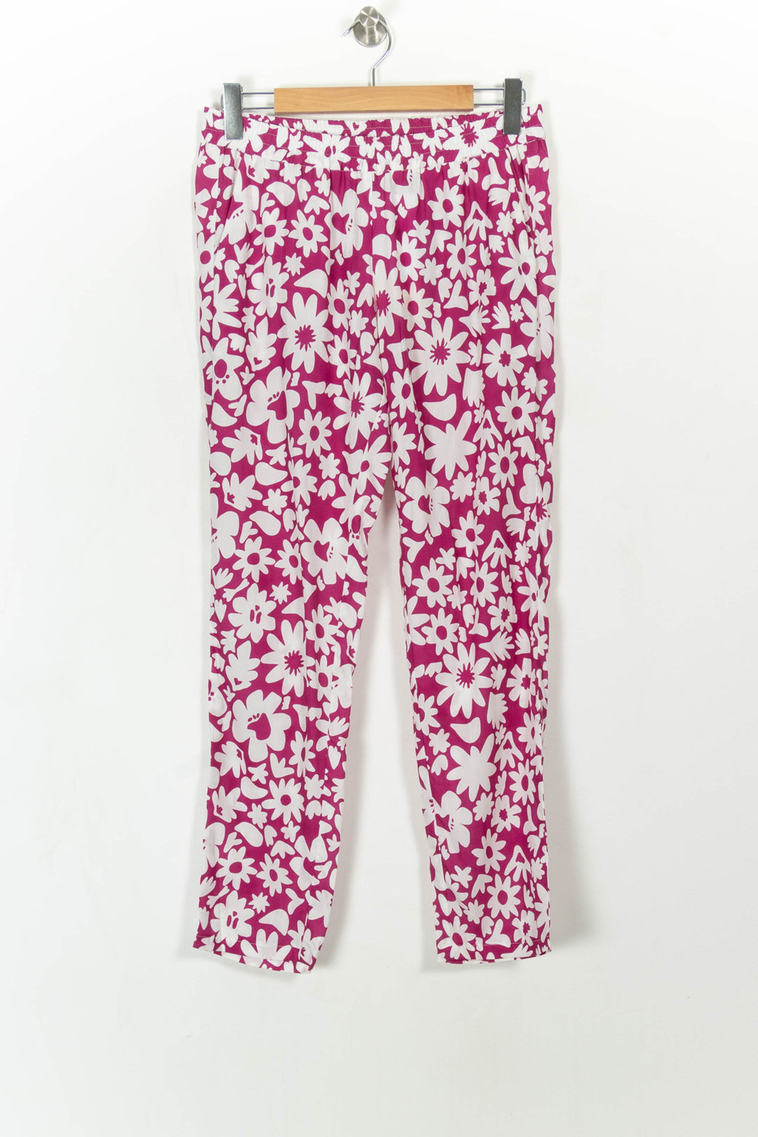Pantalon Fleuri Rose et Blanc - Taille L/40 de la marque Elise Chalmin | PARAD108612 - Vendu par Paradigme - Image 2