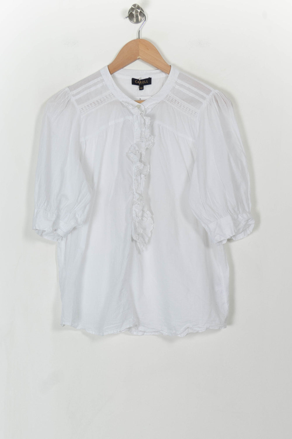 Blouse Blanche - Taille L/40 de la marque Caroll | PARAD108639 - Vendu par Paradigme - Image 2