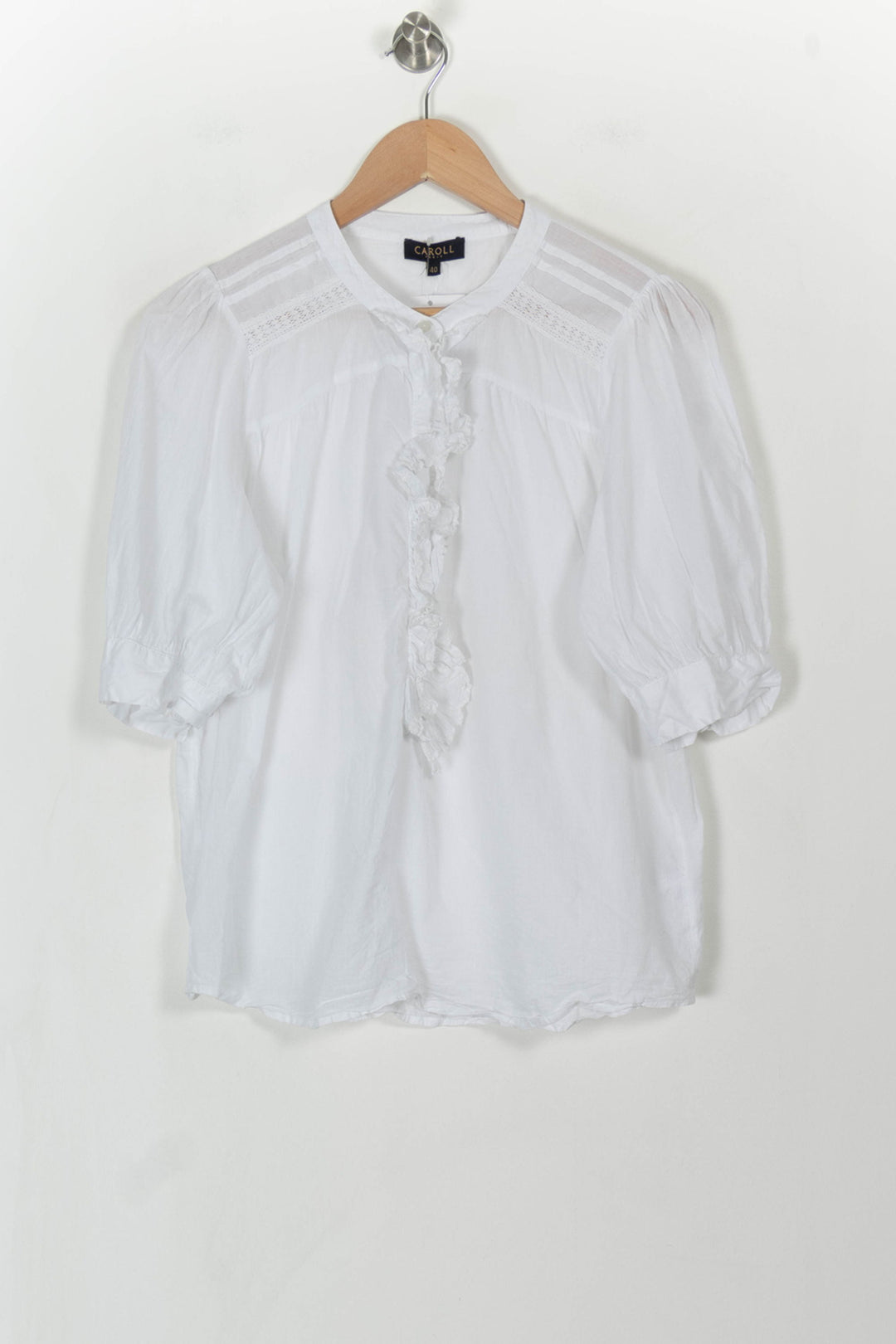 Blouse Blanche - Taille L/40 de la marque Caroll | PARAD108639 - Vendu par Paradigme - Image 2