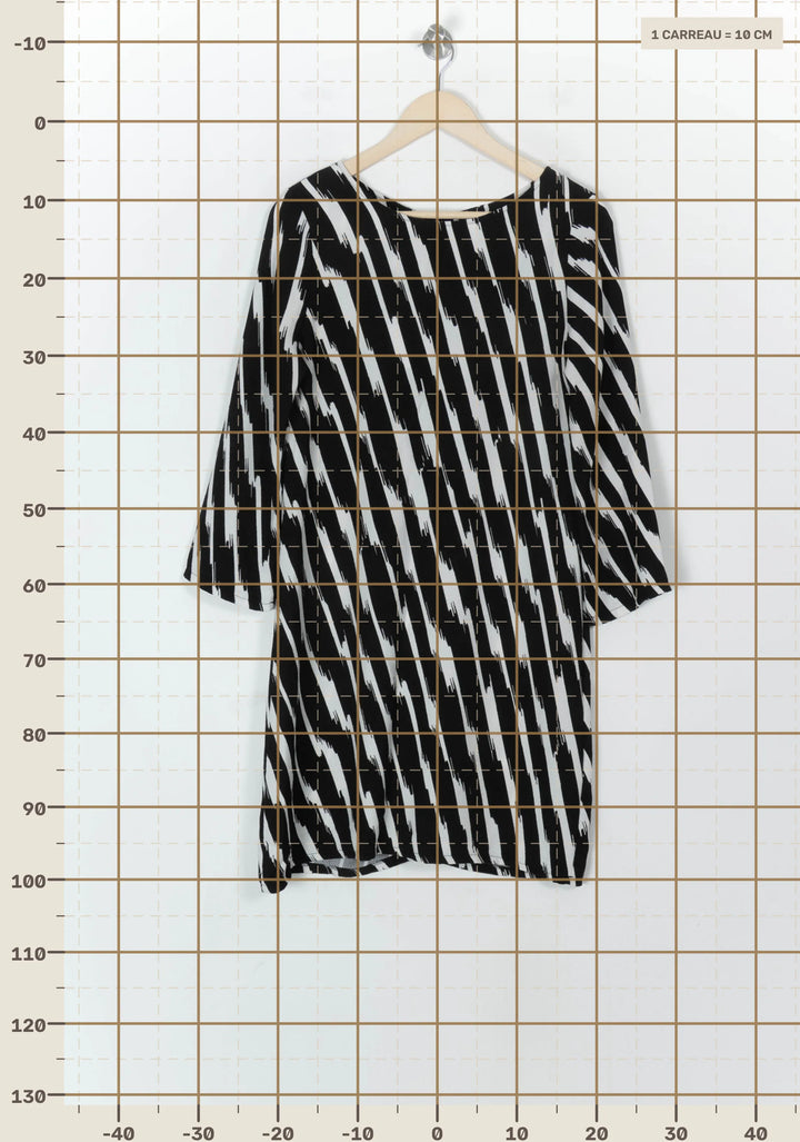 Robe Noire et Blanche - Taille L/40 de la marque La Fée Maraboutée | PARAD108641 - Vendu par Paradigme - Image 4