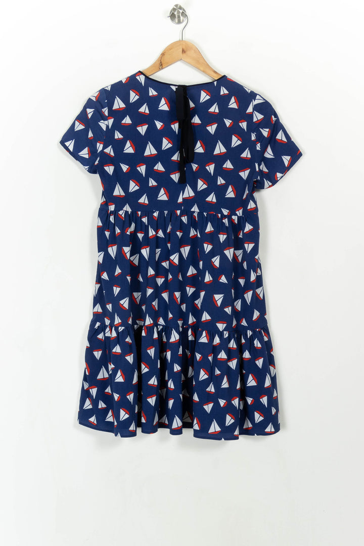 Robe Courte Bleu et Blanc - Taille M/38 de la marque Claudie Pierlot | PARAD108643 - Vendu par Paradigme - Image 4