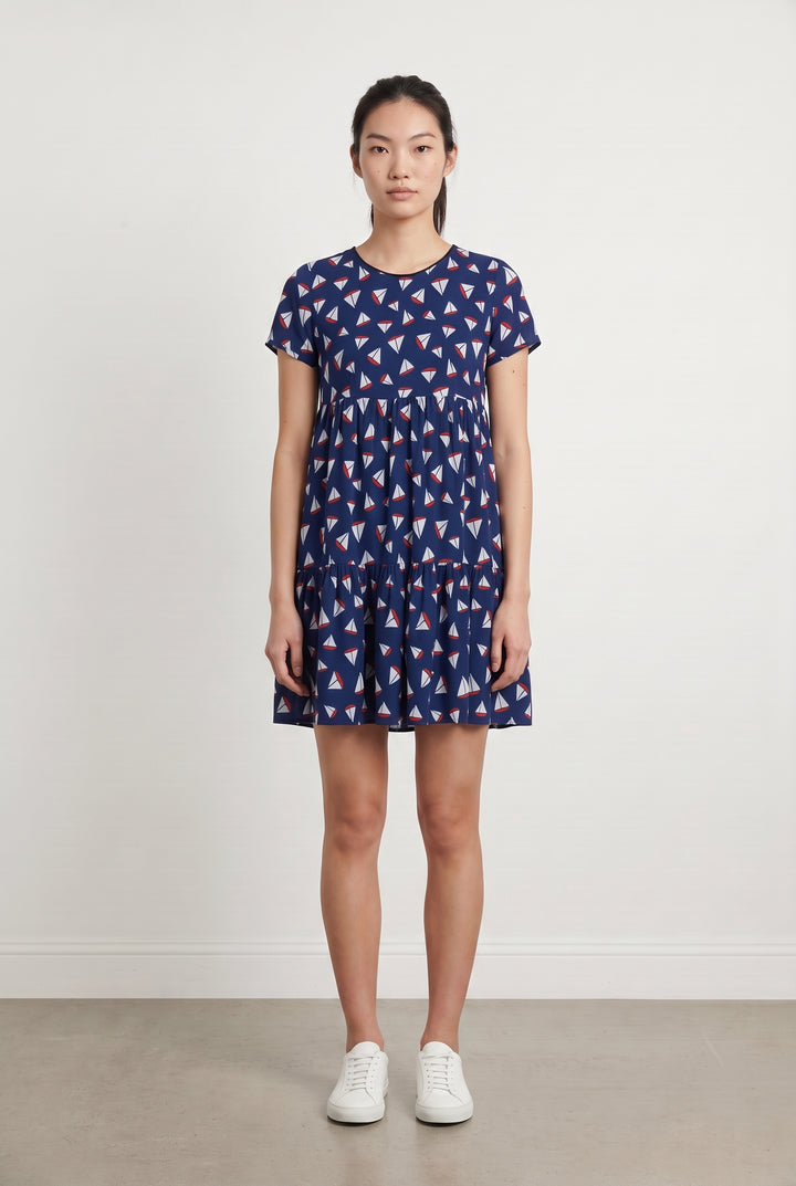 Robe Courte Bleu et Blanc - Taille M/38 de la marque Claudie Pierlot | PARAD108643 - Vendu par Paradigme - Image 1