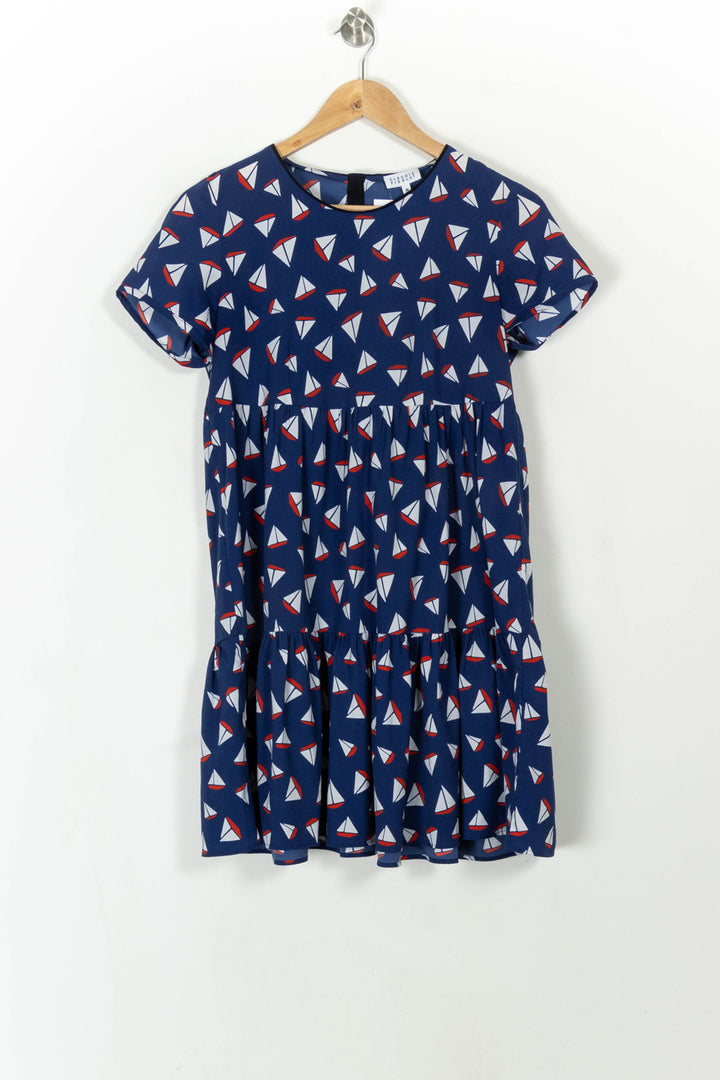 Robe Courte Bleu et Blanc - Taille M/38 de la marque Claudie Pierlot | PARAD108643 - Vendu par Paradigme - Image 2