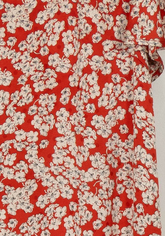 Robe Fleurie Rouge et Blanche - Taille L/40 de la marque Caroll | PARAD108653 - Vendu par Paradigme - Image 3