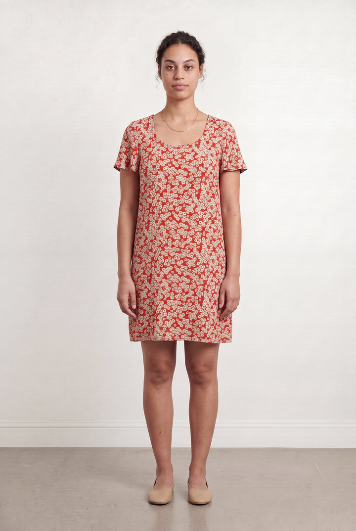Robe Fleurie Rouge et Blanche - Taille L/40 de la marque Caroll | PARAD108653 - Vendu par Paradigme - Image 1