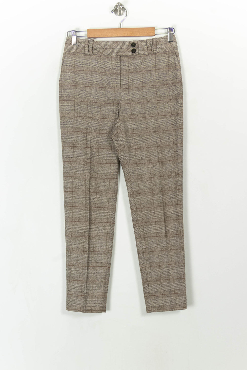 Pantalon Carreaux Beige - Taille M/38 de la marque Caroll | PARAD108658 - Vendu par Paradigme - Image 2