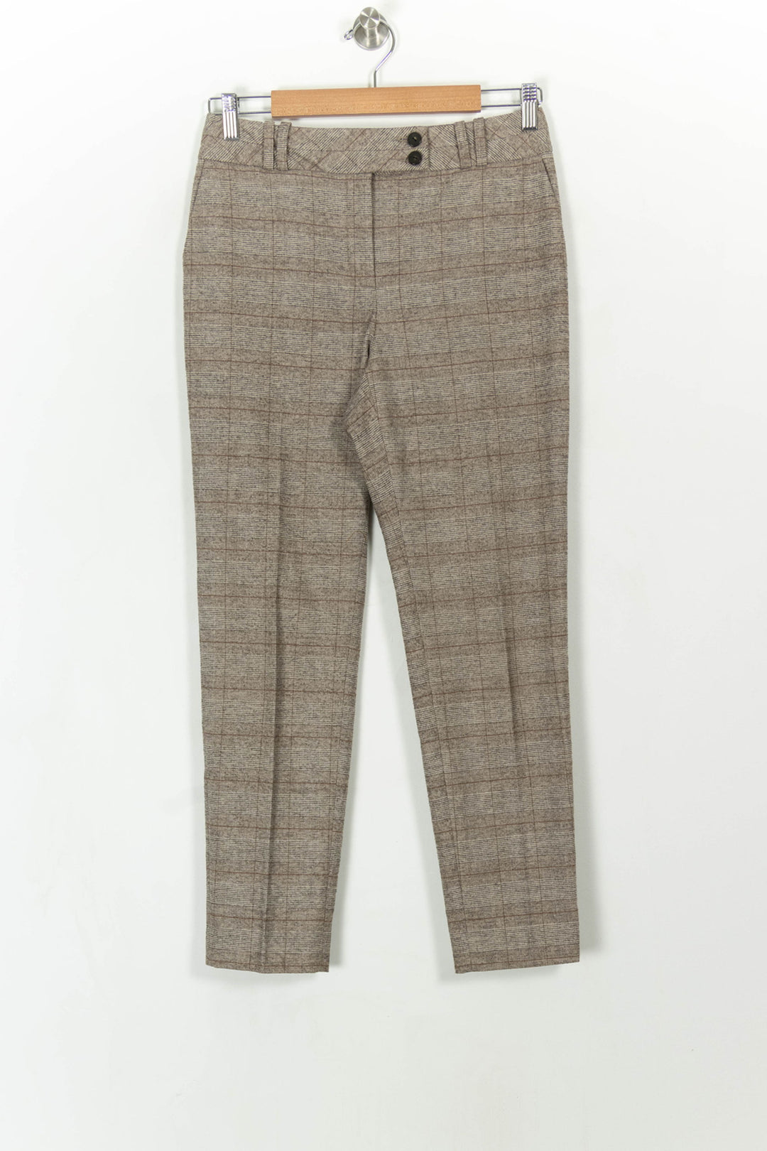 Pantalon Carreaux Beige - Taille M/38 de la marque Caroll | PARAD108658 - Vendu par Paradigme - Image 2