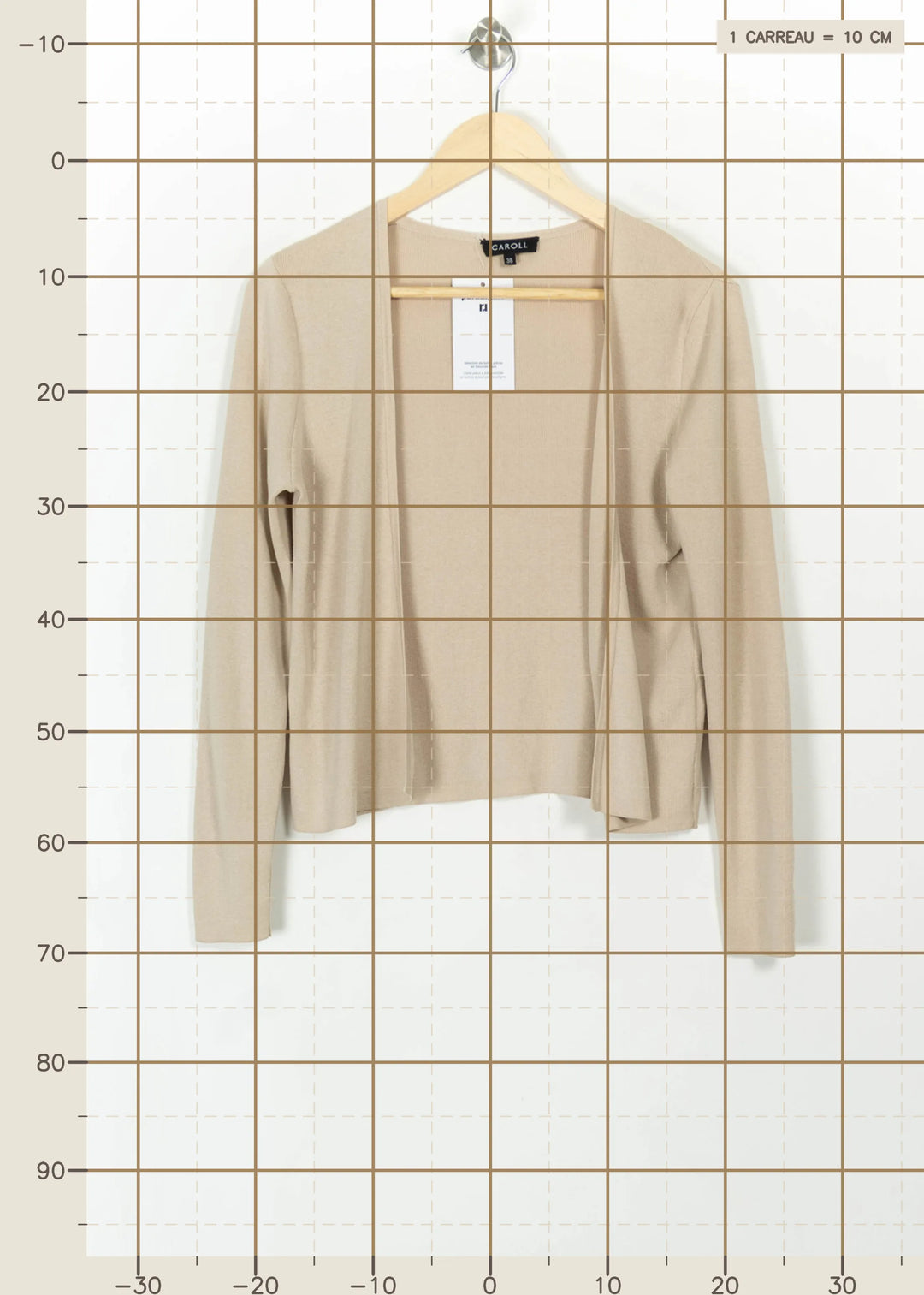 Cardigan Beige - Taille M/38 de la marque Caroll | PARAD108664 - Vendu par Paradigme - Image 4