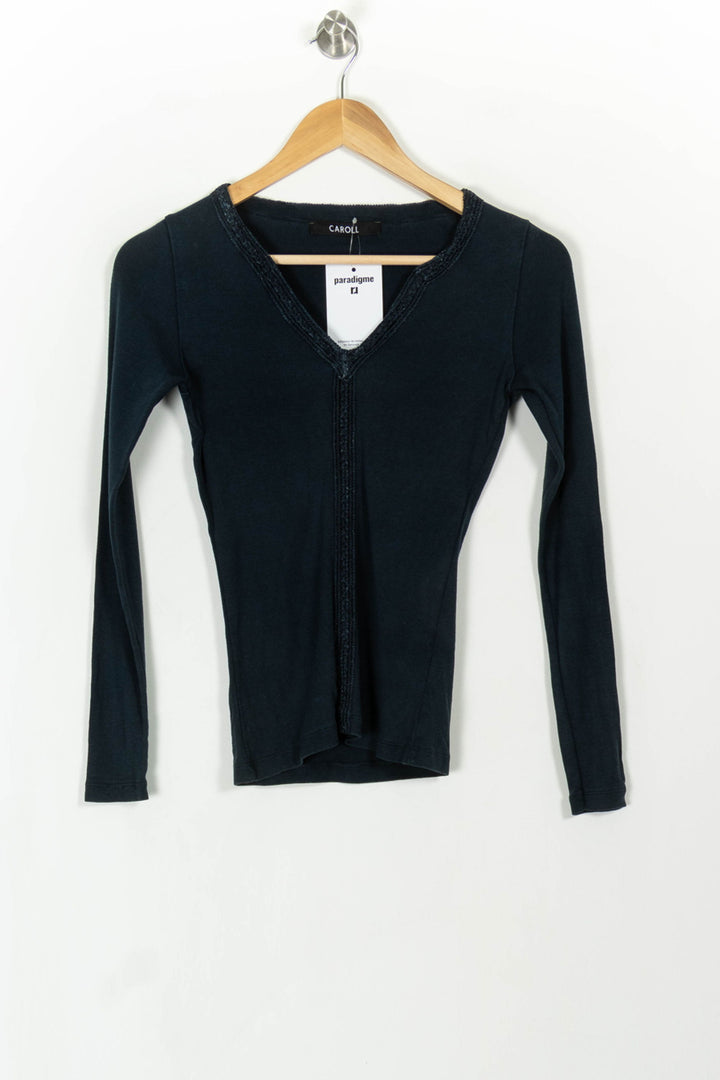 Tee-shirt Manches Longues Bleu - Taille S/36 de la marque Caroll | PARAD108667 - Vendu par Paradigme - Image 2