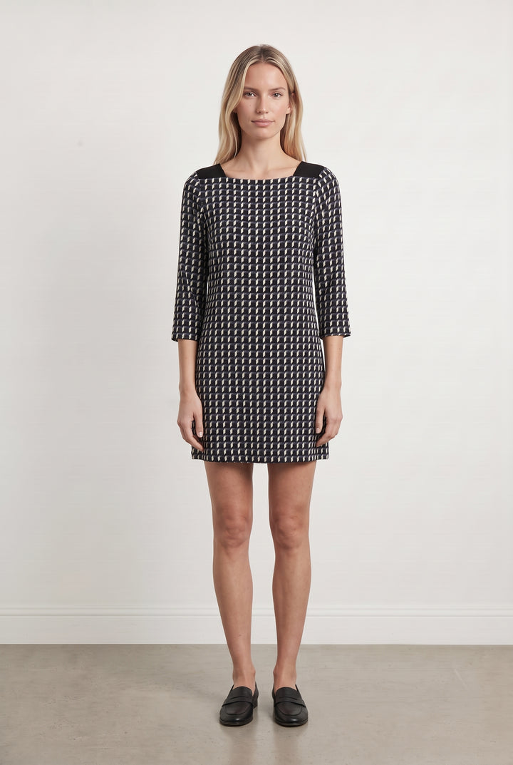 Robe Droite Bleue et Blanche - Taille S/36 de la marque La Fée Maraboutée | PARAD108671 - Vendu par Paradigme - Image 1