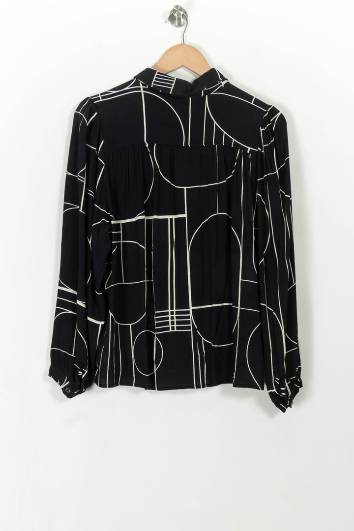Chemisier Noir et Blanc - Taille L/40 de la marque La Fée Maraboutée | PARAD108702 - Vendu par Paradigme - Image 4