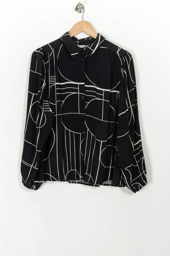 Chemisier Noir et Blanc - Taille L/40 de la marque La Fée Maraboutée | PARAD108702 - Vendu par Paradigme - Image 2