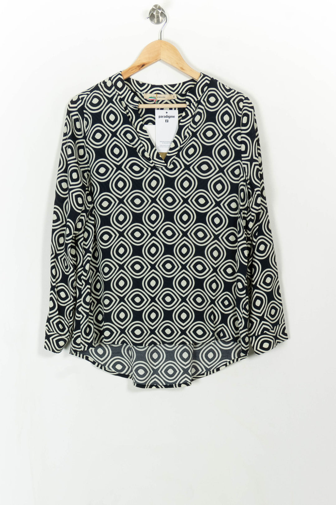 Chemisier Bleu et Blanc - Taille M/38 de la marque La Fée Maraboutée | PARAD108703 - Vendu par Paradigme - Image 2