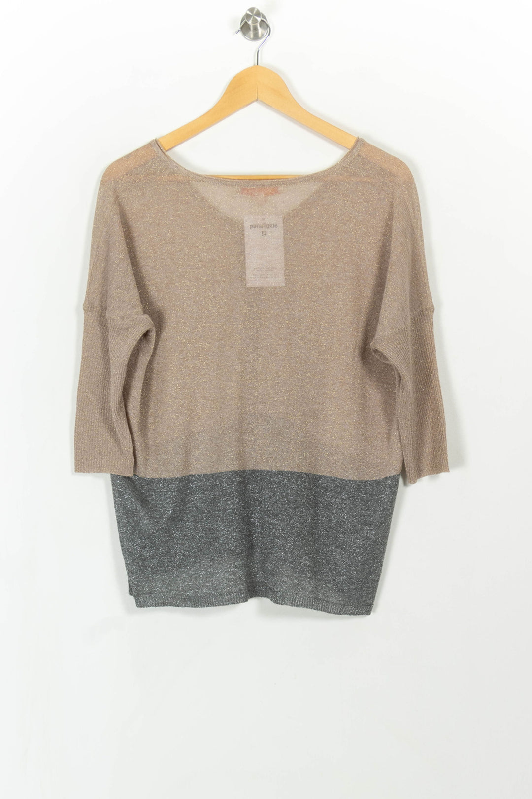 Pull Beige et Gris - Taille XS/34 de la marque La Fée Maraboutée | PARAD108704 - Vendu par Paradigme - Image 4