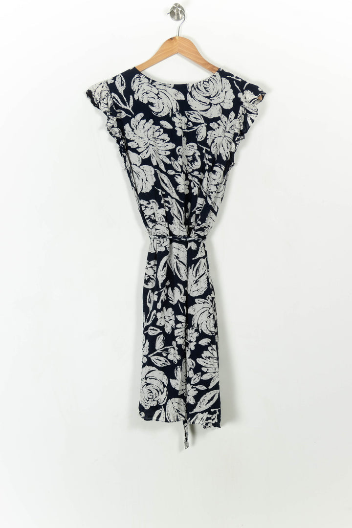 Robe Fleurie Bleue et Blanche - Taille S/36 de la marque Sud express | PARAD108709 - Vendu par Paradigme - Image 4