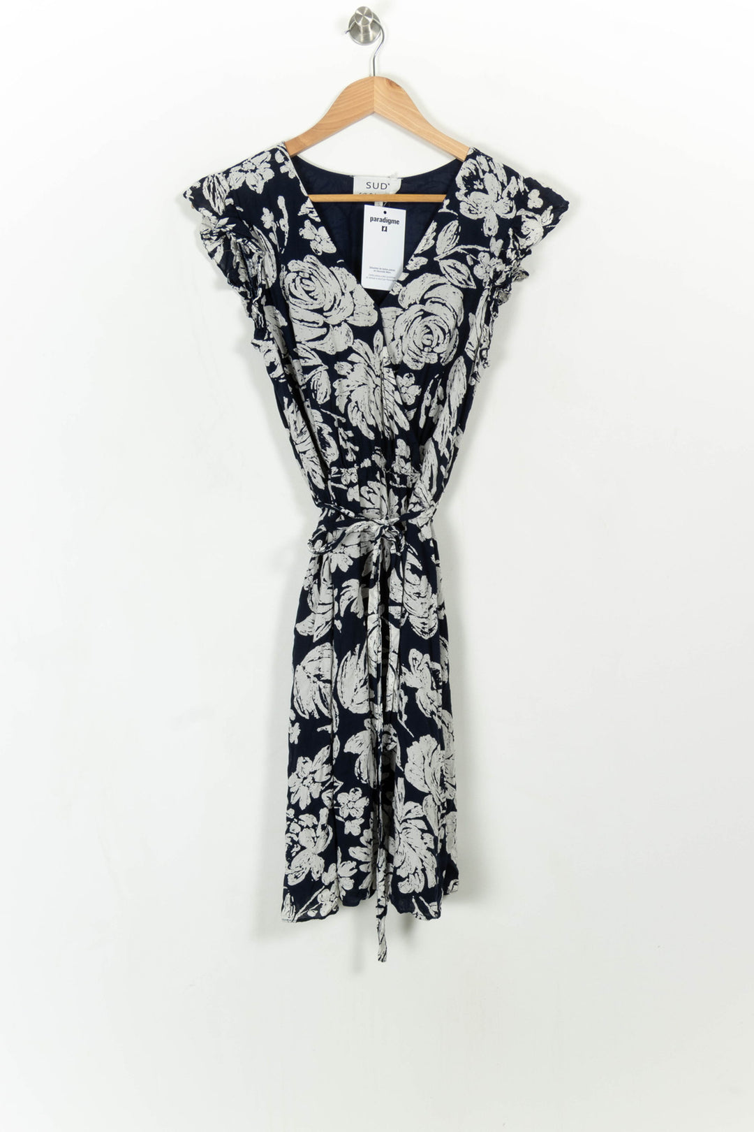 Robe Fleurie Bleue et Blanche - Taille S/36 de la marque Sud express | PARAD108709 - Vendu par Paradigme - Image 2