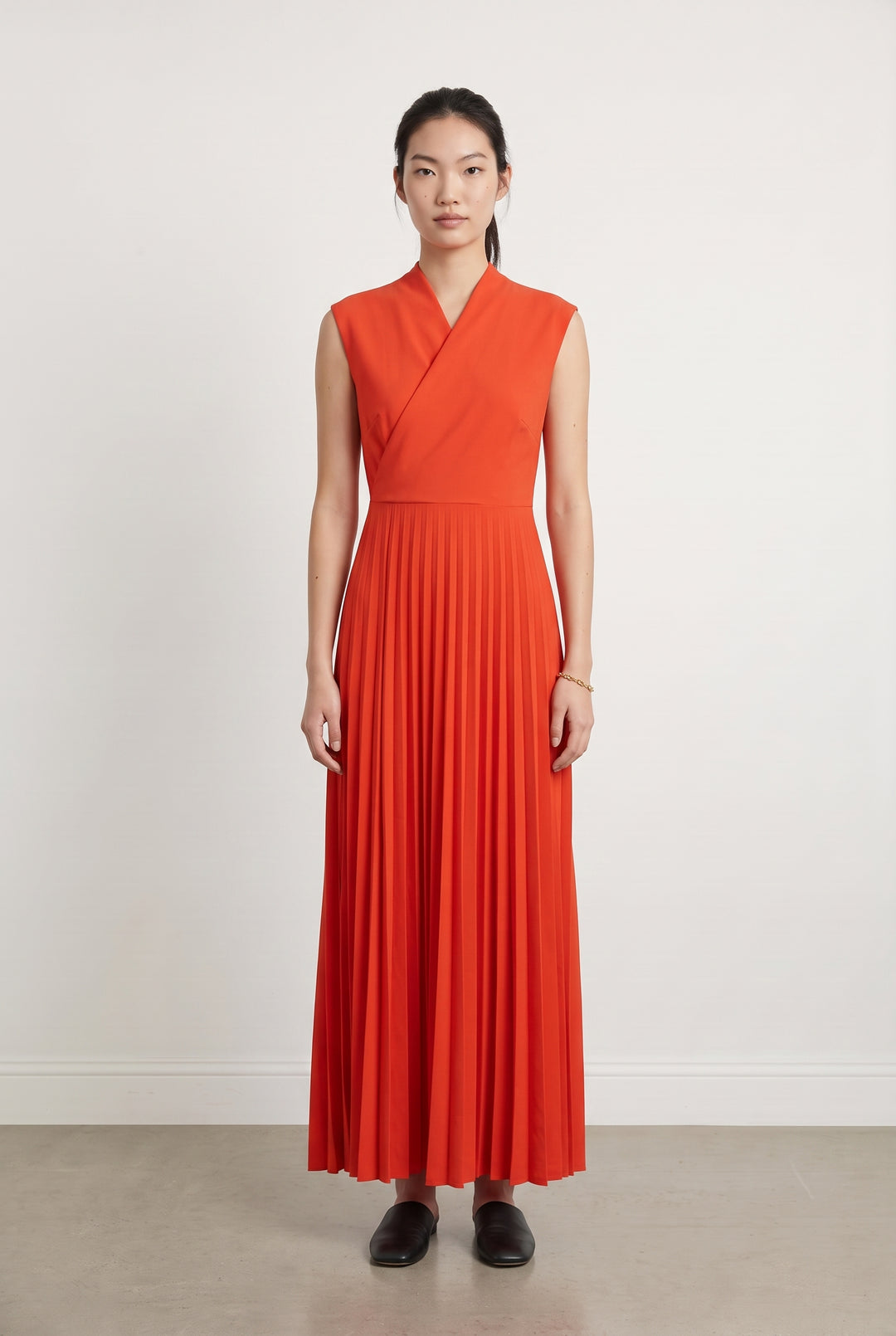 Robe Longue Orange - Taille M/38 de la marque Indies | PARAD108710 - Vendu par Paradigme - Image 1